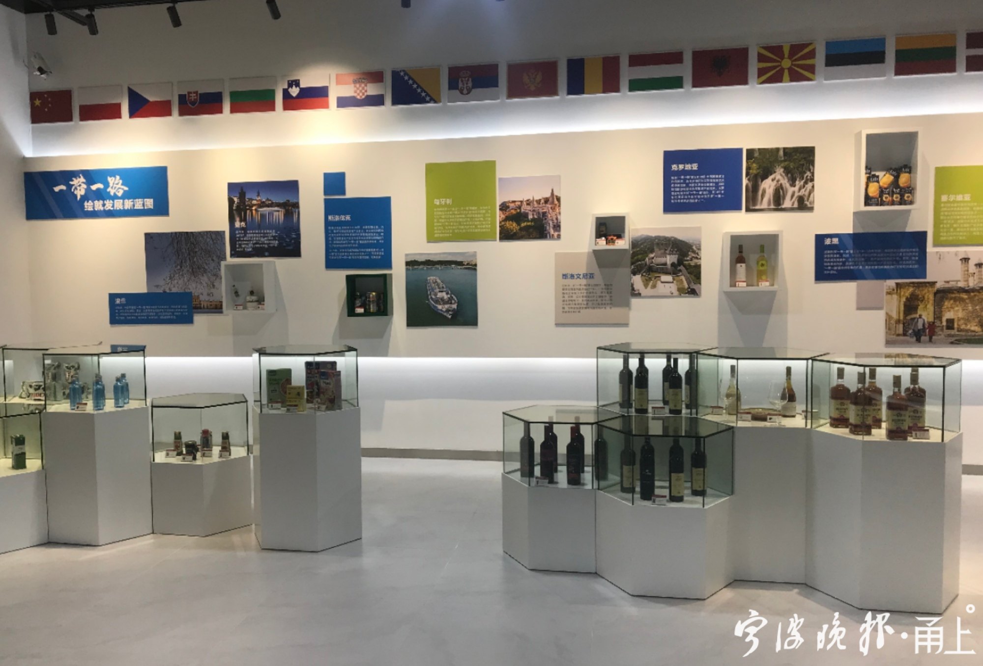 图1:宁波前湾综合保税区跨境电商展示中心中东欧国家商品展区即景