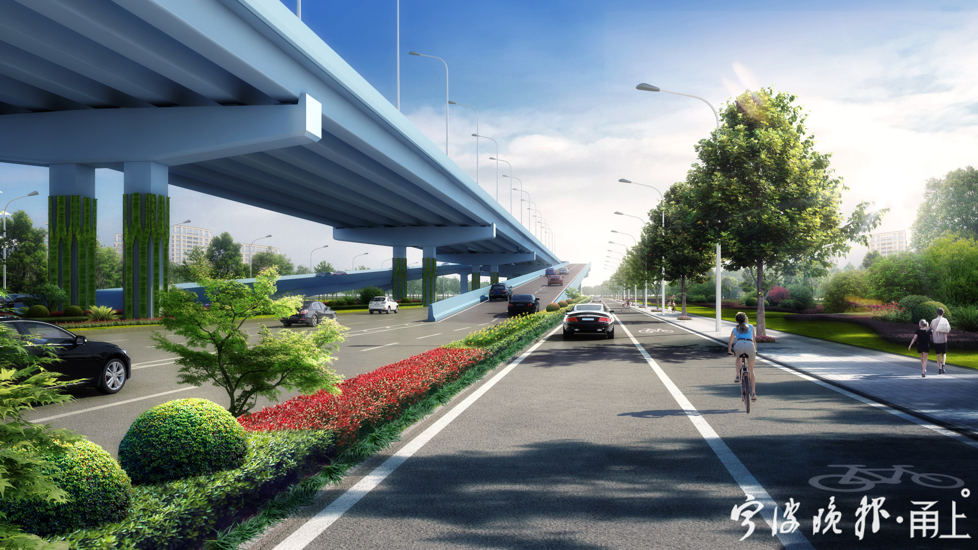 快速路效果图新闻多一点:世纪大道快速路是我市中心城区快速路网体系